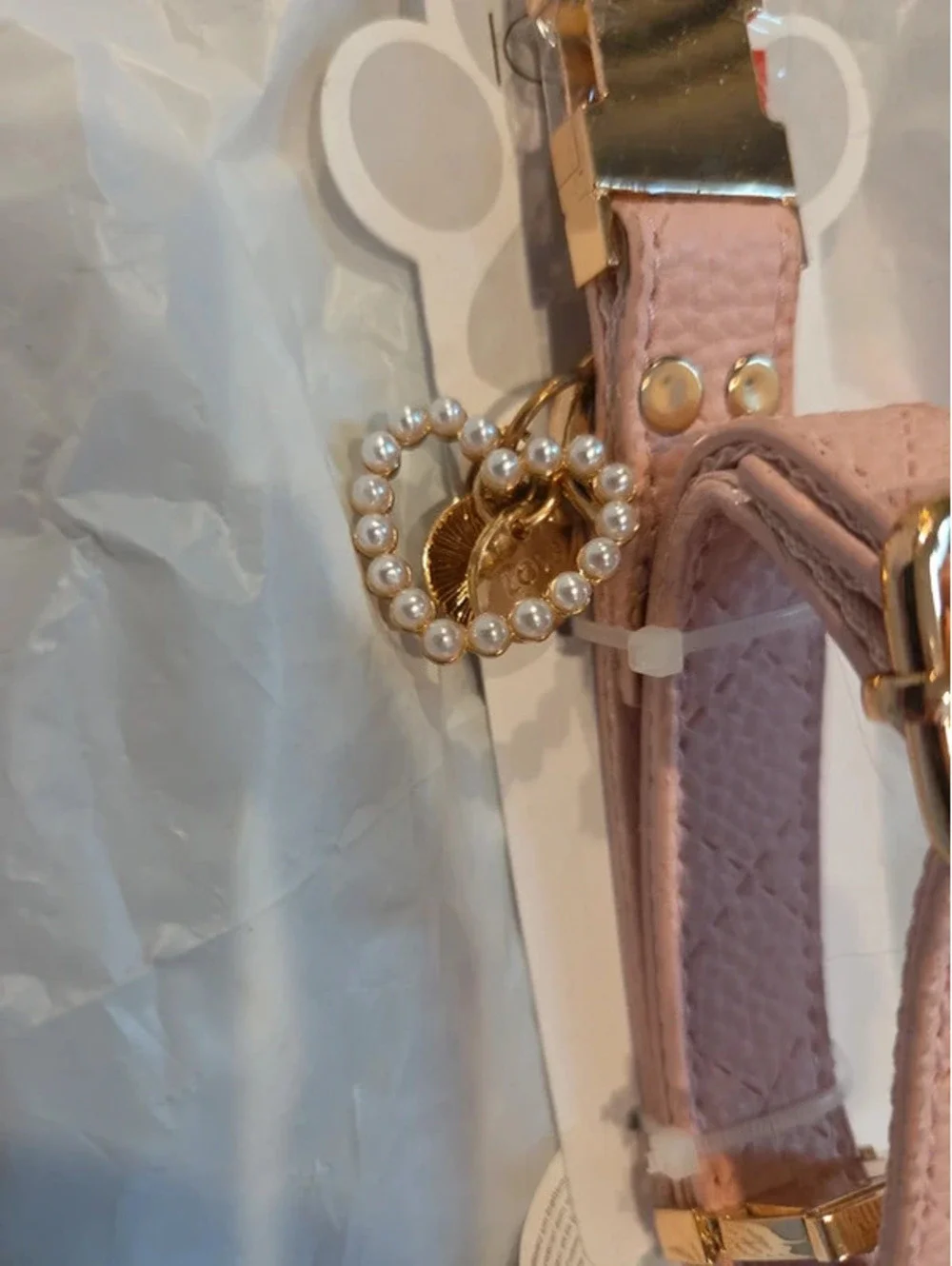Pink dog collar with charm